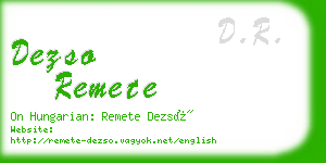 dezso remete business card